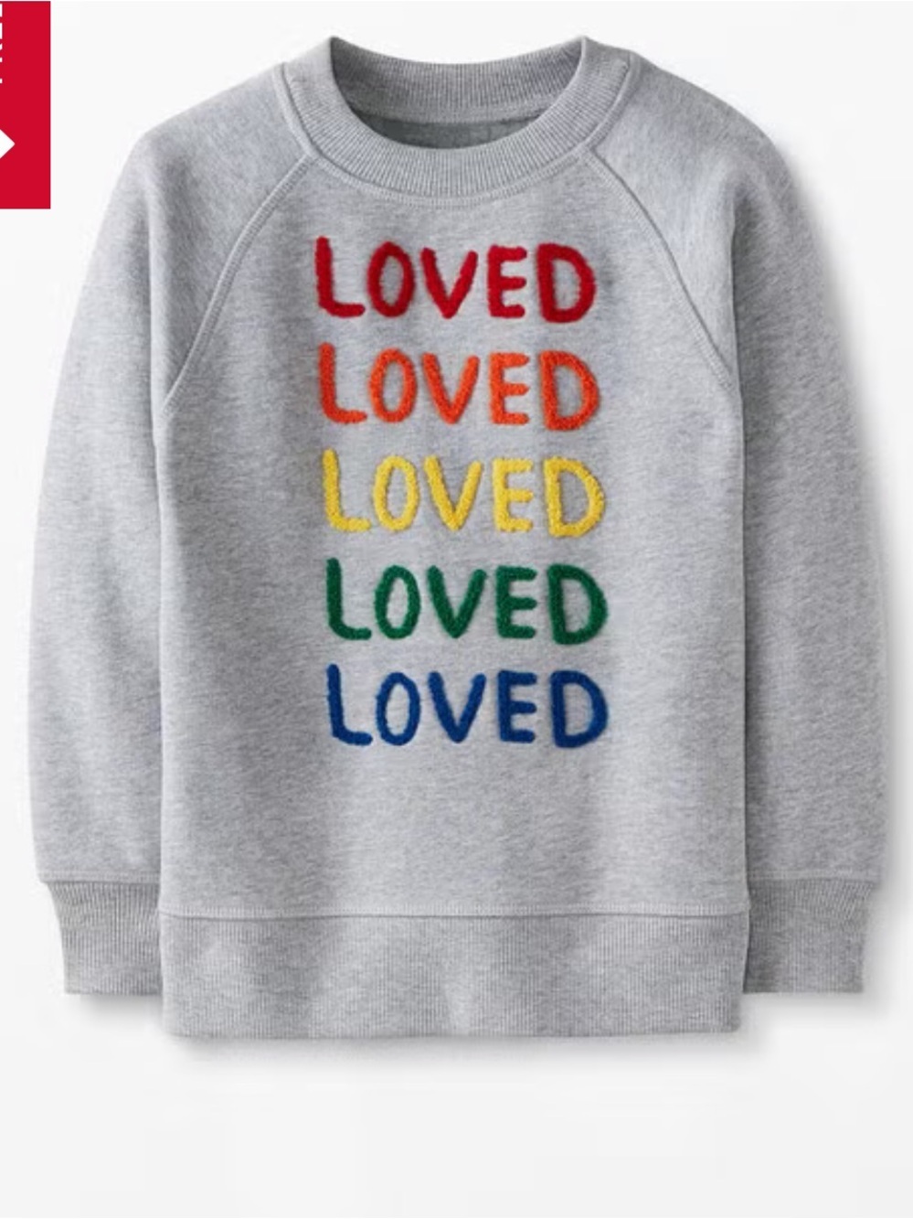 Hanna Andersson Be Loved Sweatshirt In French Terry Gray Rainbow Pullover